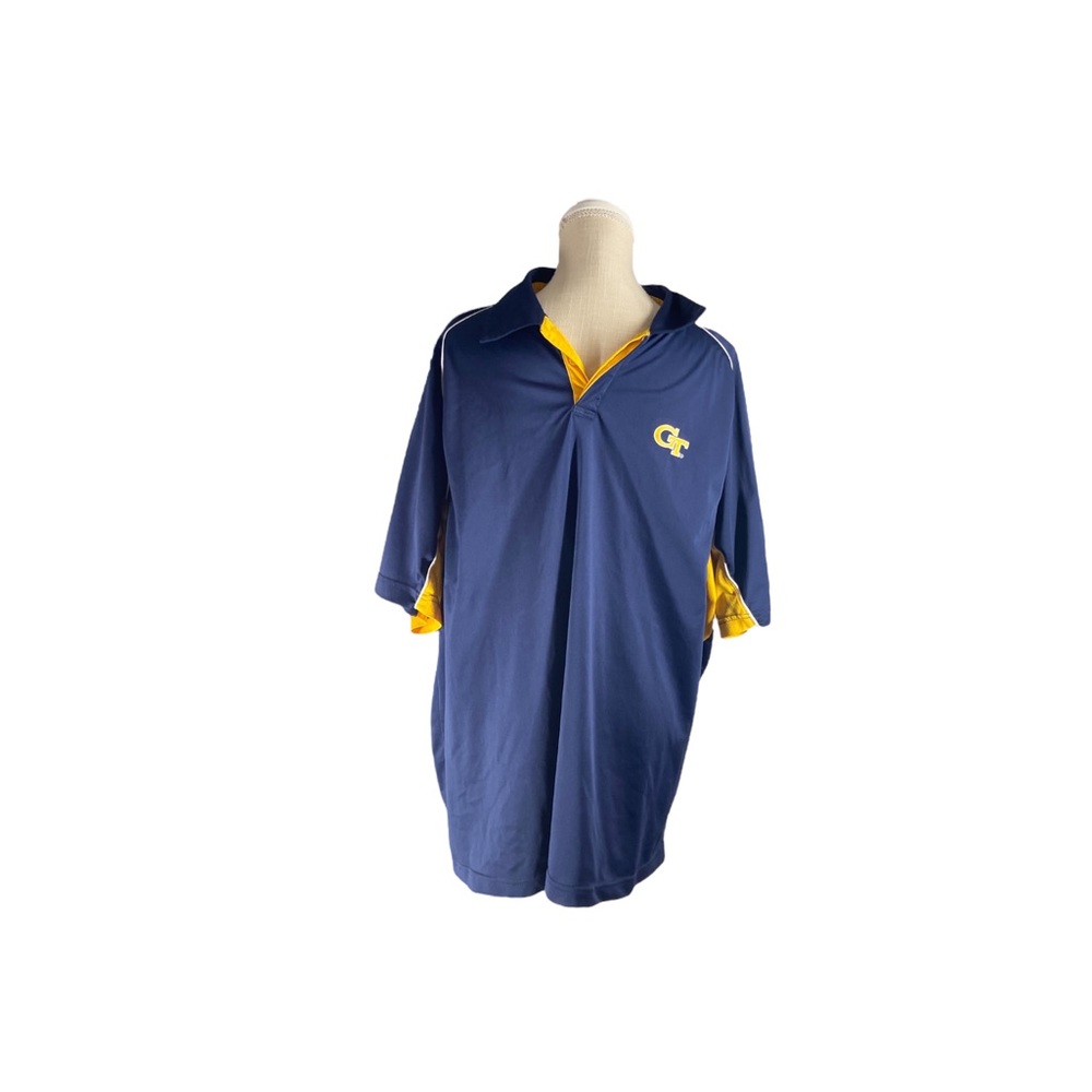 Georgia Tech Collared Blue and Yellow Polo Shirt